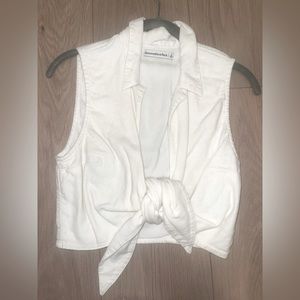 Abercrombie & Fitch Collard Tie Front Shirt